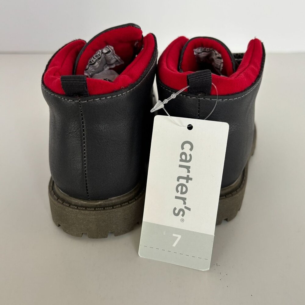 Carters Toddler Boys Ankle Boots Ralph Grey Fall Winter Lace Up Size 7 Shoes New - Picture 3 of 11